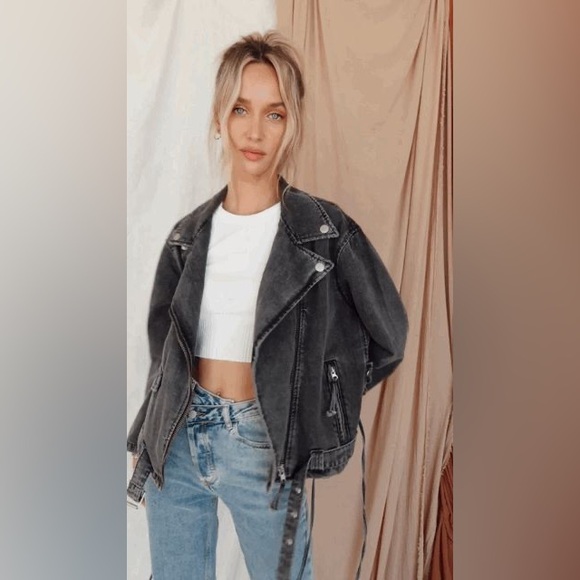 12th Tribe Black Denim Jacket “Jet Setter” Sz. S - Picture 4 of 6